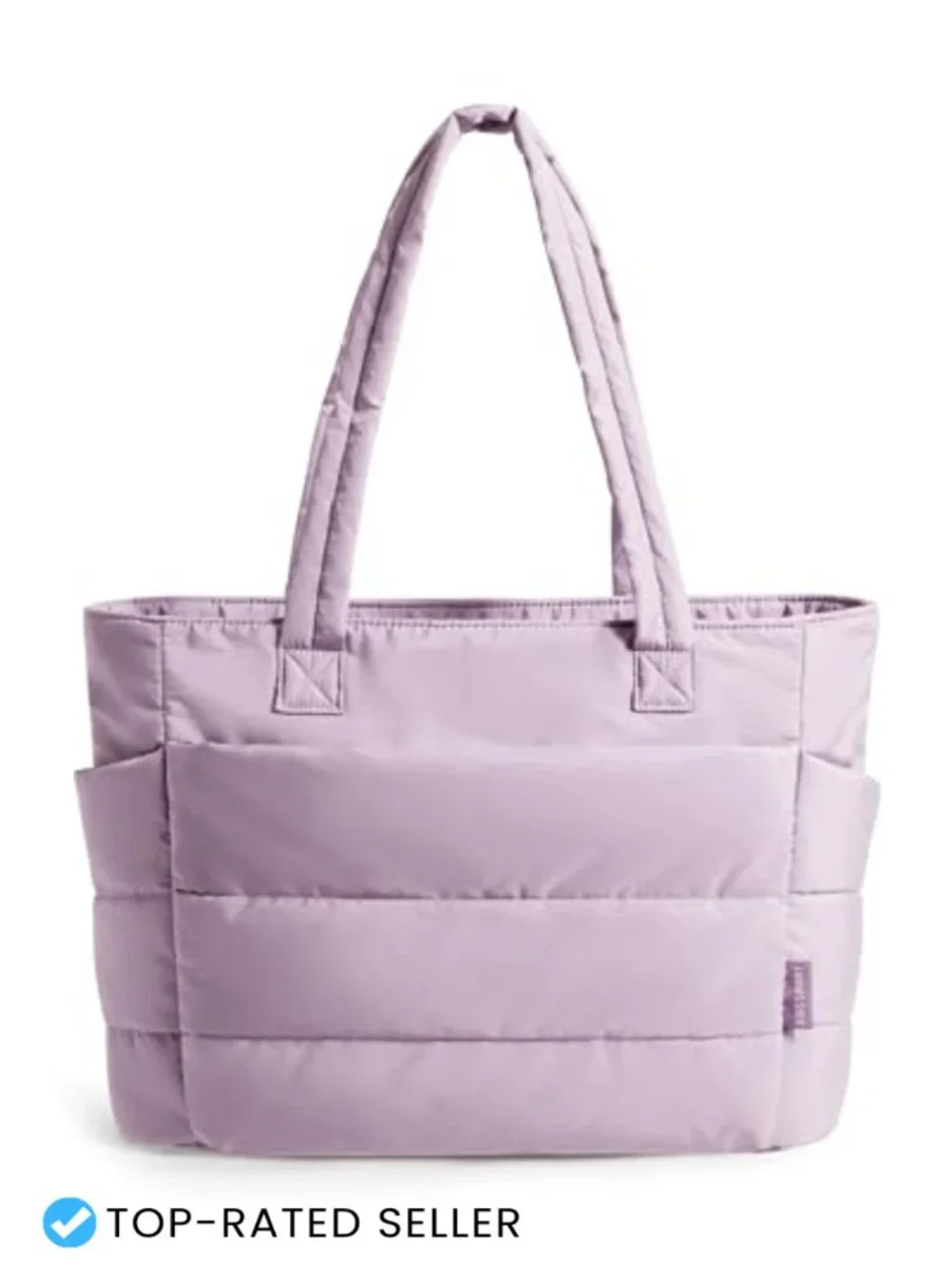 Lightweight Puffy Tote Bag with Compartments Shoulder Handbag for Travel Work